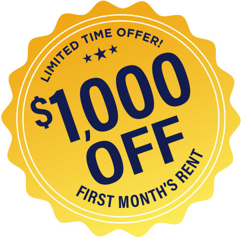 Limited Time Offer! $1,000 Off First Month's Rent!